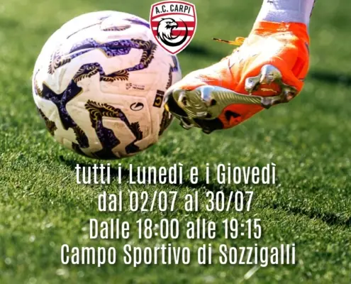Biancorossi in campo anche d'estate: nove appuntamenti a Sozzigalli per i giovani leoni dell'AC Carpi