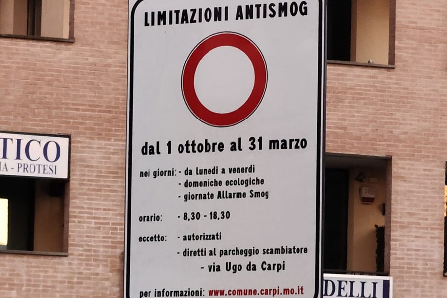 Carpi, finisce l'emergenza smog: revocate le misure straordinarie per la qualità dell'aria