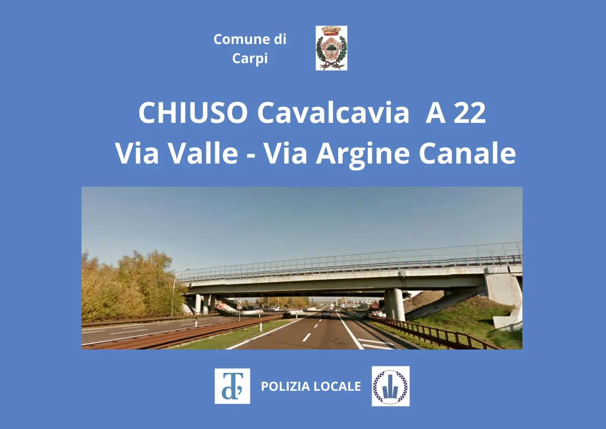 Lavori al cavalcavia dell'A22, Via Valle resta chiusa fino all'8 settembre