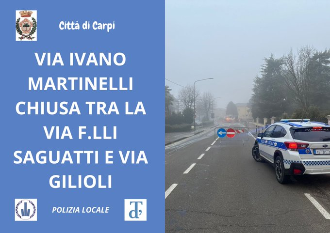 Chiusura temporanea in via I. Martinelli per lavori urgenti alla rete idrica