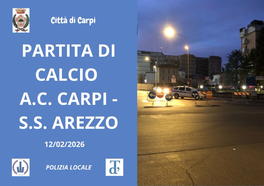 Chiusure strade per Carpi-Arezzo: la Polizia Locale in campo per la viabilità