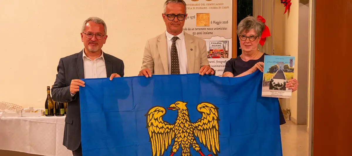 Friuli ed Emilia, cinquant'anni di solidarietà: Diacci porta il saluto di Novi alle terre del sisma