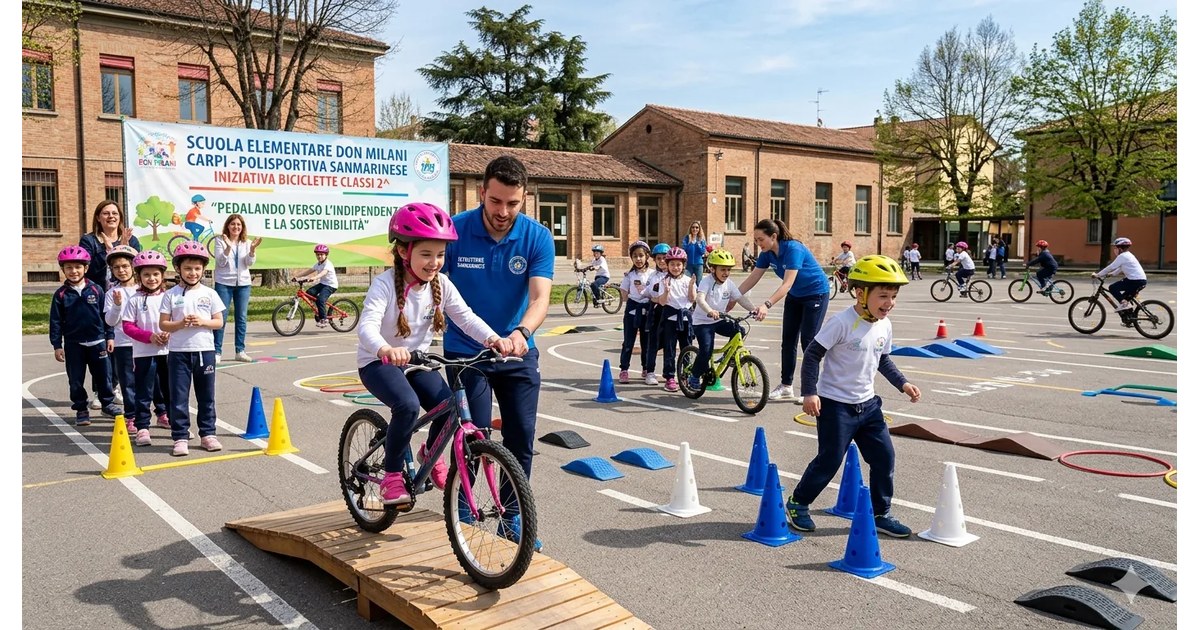 Nel cortile della Don Milani, la bici diventa la prima lezione di libertà