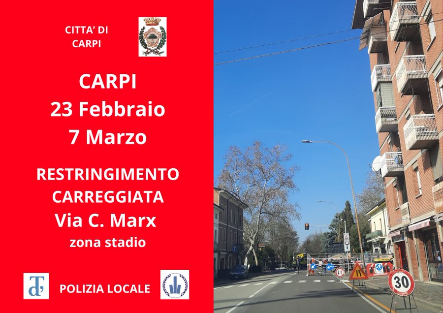 Lavori urgenti sulla rete idrica: disagi al traffico in via Carlo Marx fino al 7 marzo