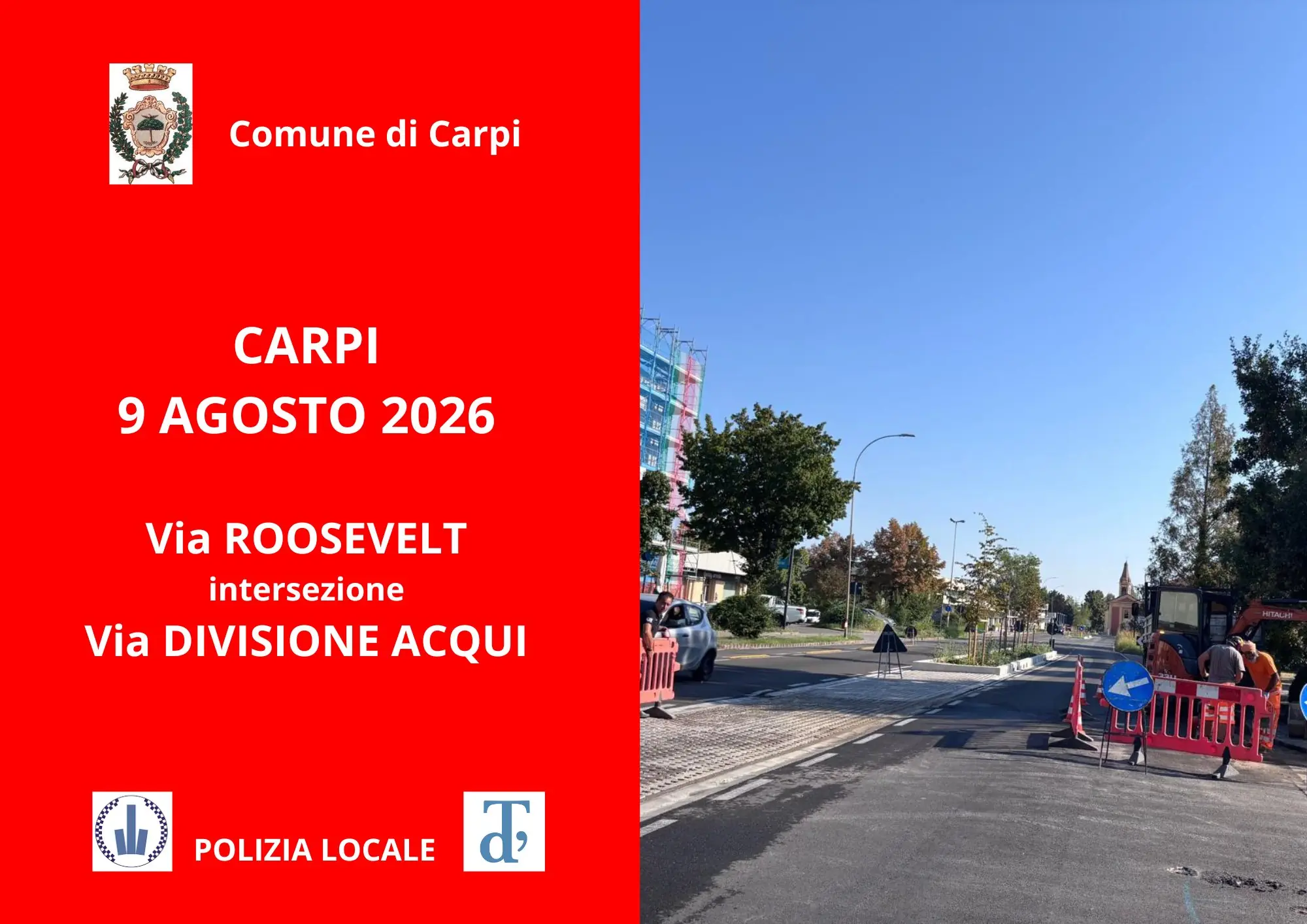 Rete idrica, lavori urgenti in via Roosevelt: scatta il restringimento di carreggiata