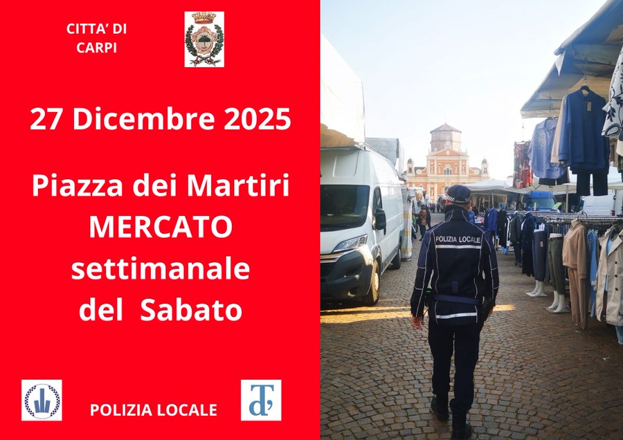 Ripresa del mercato settimanale di Carpi dopo Natale