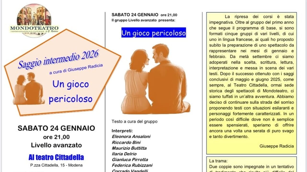 Sabato sera al teatro: risate garantite con "Un gioco pericoloso"