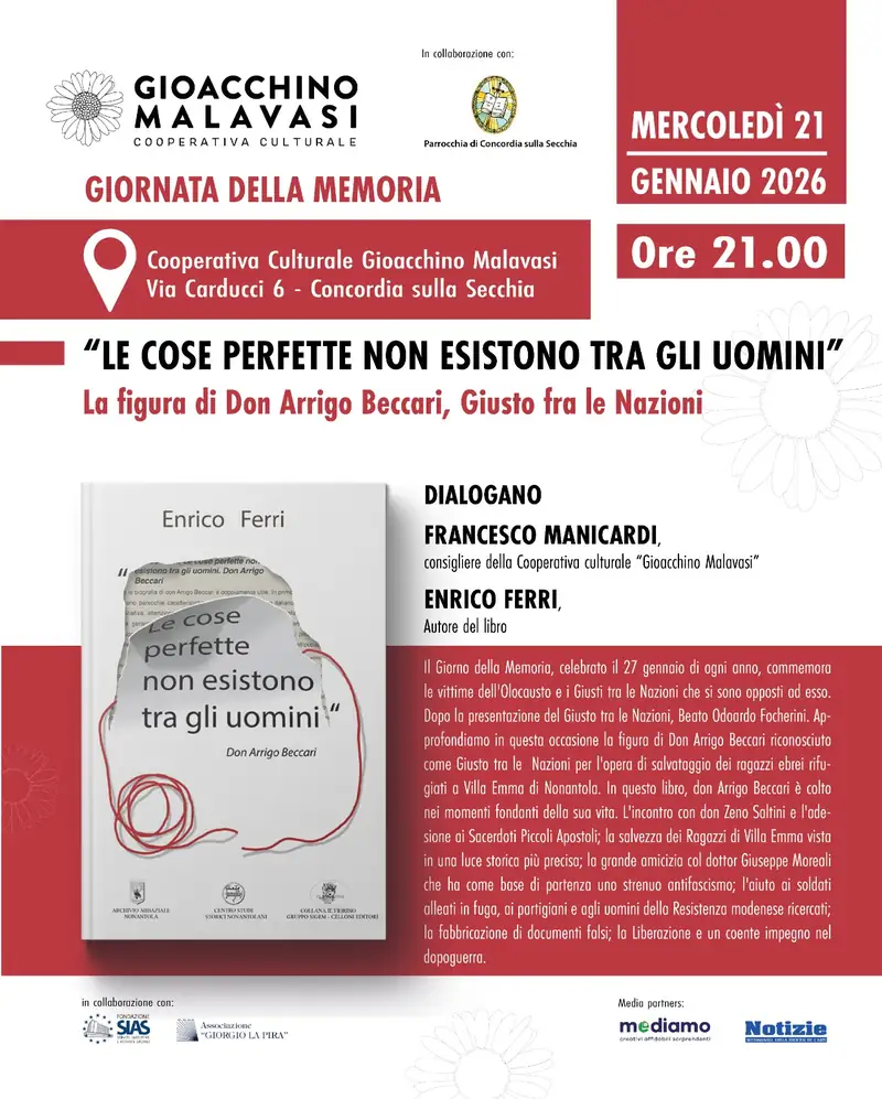 Concordia omaggia Don Arrigo Beccari, il "Giusto tra le Nazioni" che salvò i ragazzi ebrei di Villa Emma