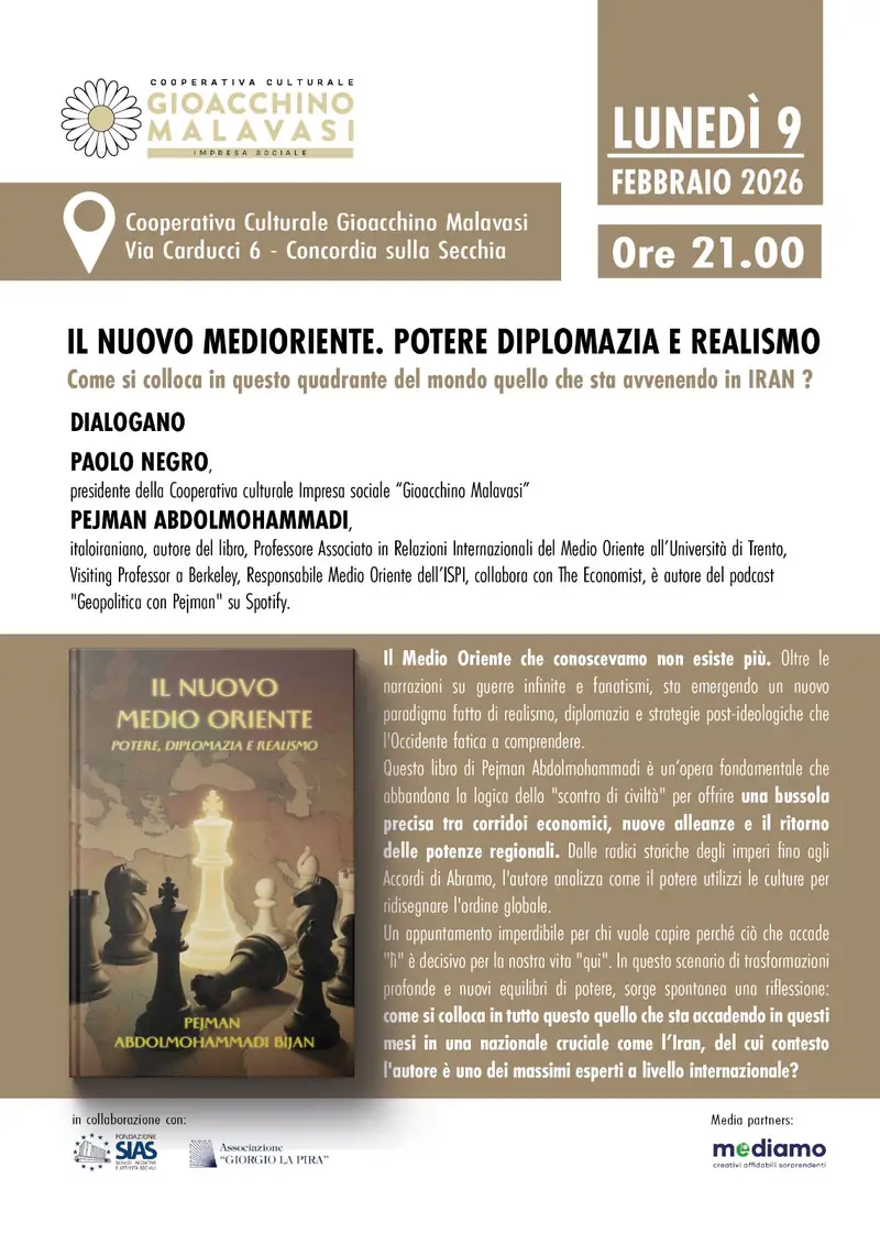 Iran e Nuovo Medio Oriente: a Concordia un confronto con l'esperto audito al Senato