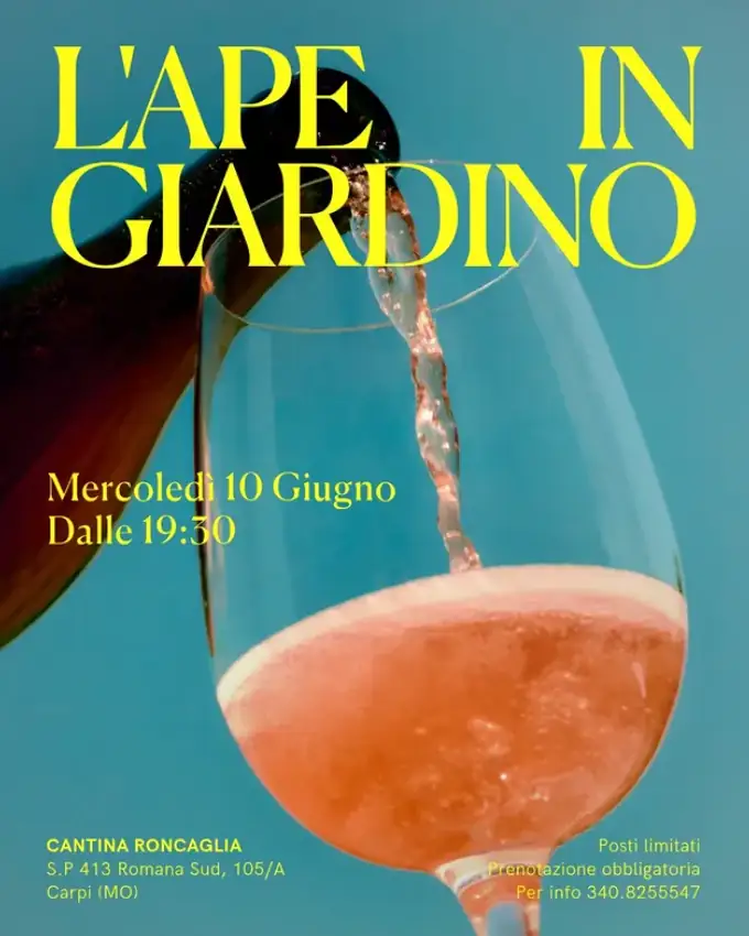 Sotto le stelle con vino ancestrale e gnocco fritto: torna l'aperitivo in giardino da Cantina Roncaglia
