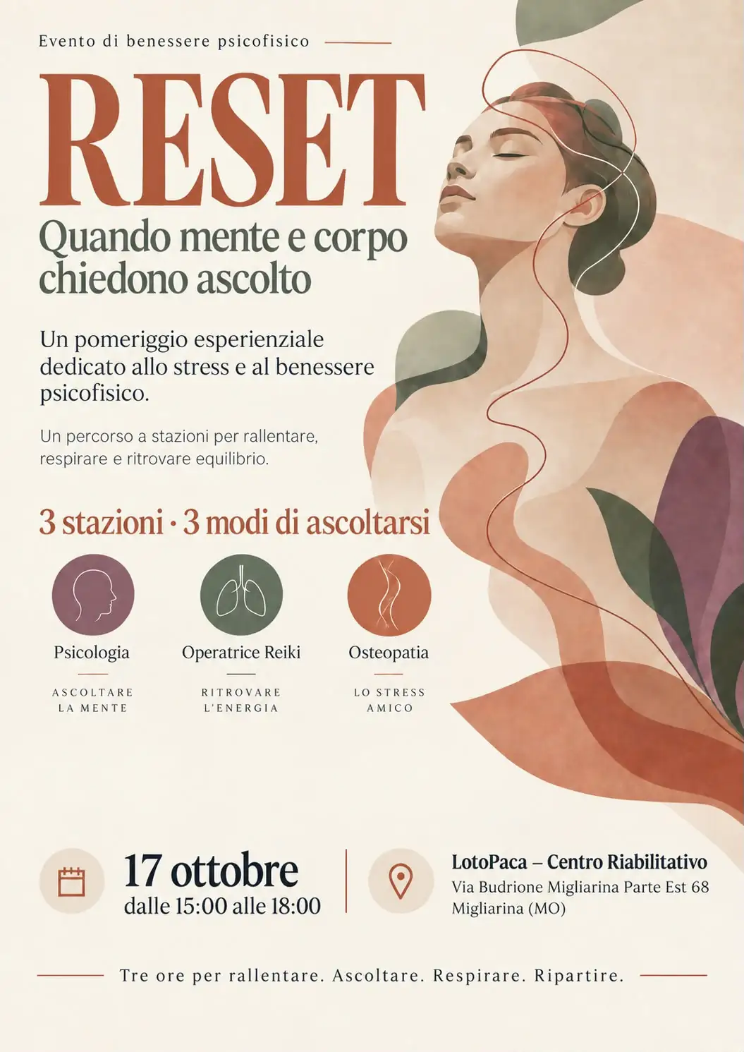 La Patria invita Carpi a fermarsi: un pomeriggio per ascoltare mente e corpo