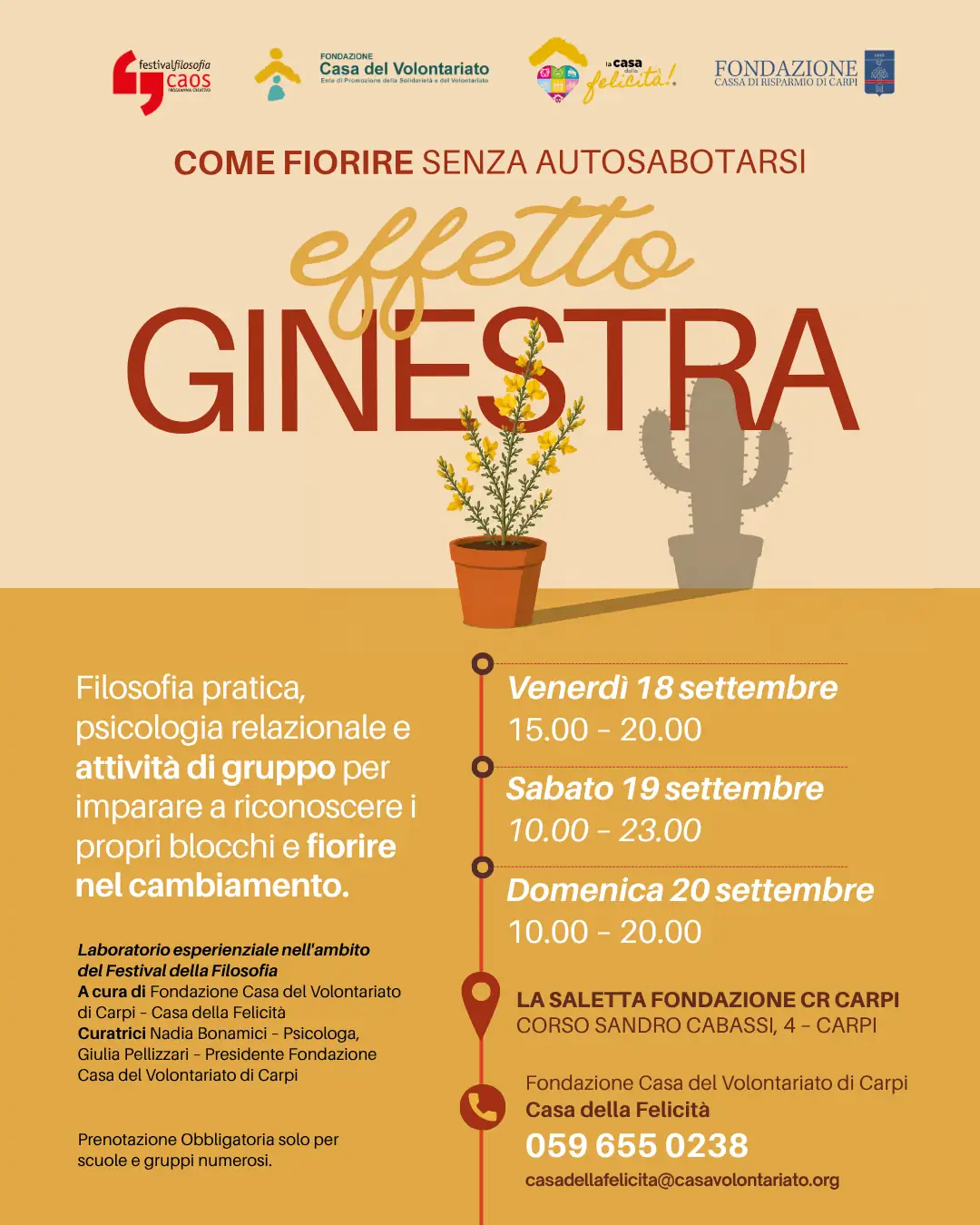 Effetto ginestra: imparare a fiorire nel caos arriva al Festivalfilosofia di Carpi