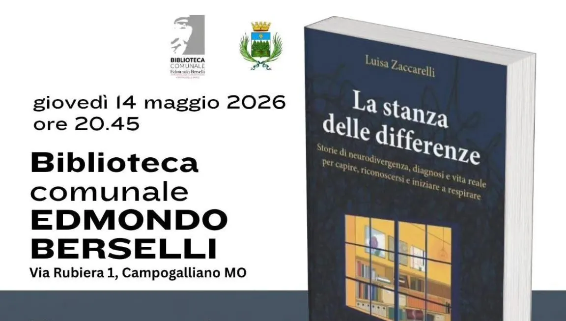 A Campogalliano si parla di neurodivergenza: giovedì sera la presentazione del libro di Luisa Zaccarelli alla Berselli